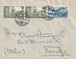 LETTERA 1948 SVIZZERA 2X5+10 TIMBRO ZURICH ARRIVO FIRENZE (YK82 - Covers & Documents