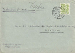 LETTERA SVIZZERA 1952 35 TIMBRO GROSSWANGEN  (YK66 - Cartas & Documentos