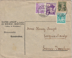 LETTERA SVIZZERA 1934 10+10+5+5 TIMBRO AARGAU+SCHERZ (YK65 - Covers & Documents