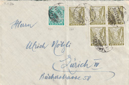 LETTERA SVIZZERA 1936 5X3+5 (YK17 - Lettres & Documents