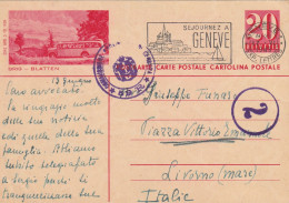 INTERO POSTALE 1943 20 BRIG - BLATTEN TIMBRO GENEVE -SVIZZERA (YK7 - Entiers Postaux