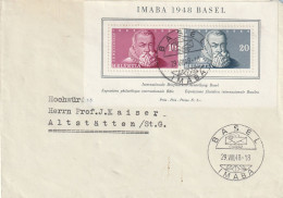 LETTERA SVIZZERA 1948 IMABA FOGLIETTO-ESPOSIZIONE FILATELICA (YK1 - Blocs & Feuillets