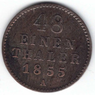 Meckl.-Strelitz Georg (1816-1860) 1/48 Taler 1855 A. (Billon) Kunzel: 615, Gereinigt, Ss - Groschen & Andere Kleinmünzen
