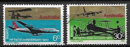 AUSTRALIE   -  1970 .  Série  2 Val. Oblitérés .  Avions - Vliegtuigen