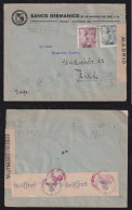 Spain 1941 Double Censor Cover MADRID X ZÜRICH Switzerland Banco Germanico - Brieven En Documenten