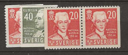 1942 MH Sweden Mi 291-92 + Pair - Ongebruikt