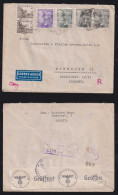 Spain 1941 Double Censor Airmail Cover MADRID X MUNICH Germany - Brieven En Documenten