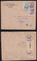 Spain 1943 Double Censor Censura Cover BILBAO X PARIS France - Storia Postale