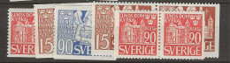 1946 MH Sweden Mi 318-20 + Pairs - Unused Stamps