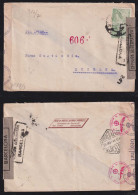 Spain 1944 Double Censor Cover BARCELONA X LUZERN Switzerland - Brieven En Documenten