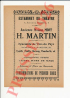 Publicité 1926 H. Martin (ancienne Maison Miot) Estaminet Du Théatre 4 Rue De La Madeleine Troyes 250/42 - Sin Clasificación