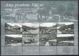 FÄRÖER  462-469, Kleinbogen, Postfrisch **, 100 Jahre Färöische Postämter, 2003 - Faeroër