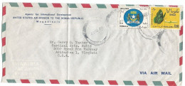 Somalia AirMailCV Mogadishu 11jan1964 To USA With Somali Cradit Bank Institute S.1,80 + Butterly S.0,90 - Somalie (1960-...)