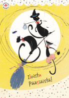 Postal Stationery - Happy Easter - Black Cats Flying With Broom - Red Cross - Suomi Finland - Postage Paid - Postwaardestukken