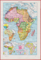 Afrique. Plusieurs Cartes. Communications De Surface Et Aérienne. Larousse 1948. - Historische Dokumente