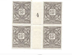 Taxe,MH,Neuf Avec Charnière.Bloc De 4.Interpanneaux. - Postage Due