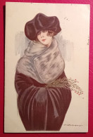 ILLUSTRATEUR " NANNI " FEMME ELEGANTE FOURRURE - Nanni