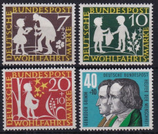 MiNr. 322-325 BRD 1959, 1. Okt. Wohlfahrt: Märchen Der Brüder Grimm (I) - Postfrisch/**/MNH - Unused Stamps