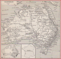 Carte De L' Australie. Production. Larousse 1948. - Historische Dokumente