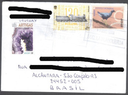 URUGUAY #3792 + 3825  -  COVER TO RIO DE JANEIRO, BRASIL - FAUNA - LOCOMOTIVE - MINERAL- 2022 - Uruguay