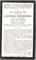 Bidprentje Ninove - Moeremans Leontina (1857-1926) Hoekplooien - Imágenes Religiosas