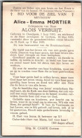 Bidprentje Oeselgem - Mortier Alice Emma (1910-1953) - Imágenes Religiosas