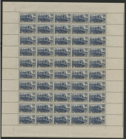 N° 392 5 Fr CARCASSONNE Feuille Complète De 50 Ex Neufs ** MNH Cote 75 € + Coin Daté 9/5/40 Vendu à 12 % De La Cote - Feuilles Complètes