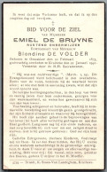 Bidprentje Oostakker - De Bruyne Emiel (1873-1942) - Imágenes Religiosas