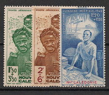 NOUVELLE CALEDONIE - 1942 - Poste Aérienne PA N°YT. 36 à 38 - PEIQI - Neuf Luxe ** / MNH / Postfrisch - Unused Stamps