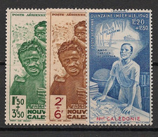 NOUVELLE CALEDONIE - 1942 - Poste Aérienne PA N°YT. 36 à 38 - PEIQI - Neuf Luxe ** / MNH / Postfrisch - Nuevos