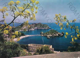 CARTOLINA  C6 TAORMINA,MESSINA,SICILIA-PANORAMA-ISOLABELLA-STORIA,MEMORIA,CULTURA,RELIGIONE,BELLA ITALIA,VIAGGIATA 1965 - Messina