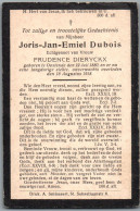 Bidprentje Oostende - Dubois Joris Jan Emiel (1880-1918) - Santini