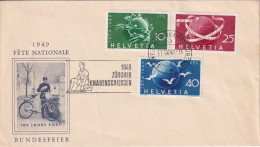 Sonderstempel  "Zürcher Knabenschiessen"  (Satzfrankatur UPU)        1949 - Covers & Documents