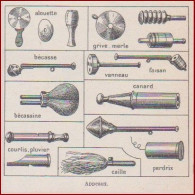 Appeaux. Appeau: Alouette, Grive, Merle, Bécasse, Vanneau, Bécassine, Canard.. Larousse 1948. - Historische Dokumente