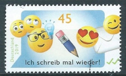 ALLEMAGNE ALEMANIA GERMANY DEUTSCHLAND BUND 2019 EMOJIS : I SHALL WRITE AGAIN! USED MI 3458 YT 3234 SN 3092 SG 4249 - Gebraucht