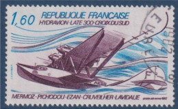 Poste Aérienne Hydravion Laté 300 "Croix Du Sud" Au Décollage Et Noms De Son équipage 1.60Fn° PA56 Oblitéré - 1960-.... Afgestempeld