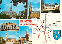 62 - Bapaume - Multivues - Carte Géographique - Blasons - CPM - Voir Scans Recto-Verso - Bapaume