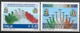 2005  Italien  Mi. 3050-1**MNH   Nationale Kunstflugstaffel „Frecce Tricolori“ - 2001-10: Ungebraucht