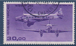 Poste Aérienne Trimoteur Wibault 283,  30.00F De Feuille N°PA59B Oblitéré - 1960-.... Afgestempeld