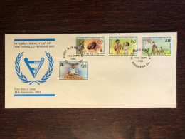 JAMAICA FDC COVER 1981 YEAR DISABLED PEOPLE HEALTH MEDICINE STAMPS - Jamaique (1962-...)