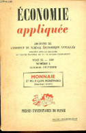 Economie Appliquée N°4 Tome IX Octobre-décembre 1956 - Monnaie Et Politiques Monétaires (deuxième Livraison). - Collecti - Altre Riviste