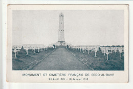 CP TURQUIE Monument Et Cimetiere Français De Sedd Ul Bahr - Turkey