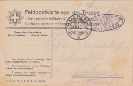 Feldpostkarte  "Kasernenverwaltung Luziensteig"  Maienfeld - Giubiasco       1915 - Lettres & Documents