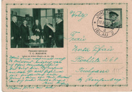 Ganzsache Treffen 14.XII.1935 Rücktritt Masaryk - Soukup - Malypetr - Hodza - Jihlava Iglau 11.III.1937 [Benes Folgt M.] - Cartas & Documentos