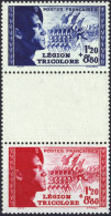 FRANCE - 1942 - Triptyque "Légion Tricolore" - Yv.555/6a TB Neufs** (c.30€) - Unused Stamps