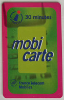 MOBICARTE 30 MINUTES - Bordure Rose / Cadre Au Verso - Carte Téléphone Utilisée - Validité 12/99 - Mobicartes (recharges)