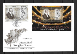 2012 Joint/Commune Sweden And France, MIXED FDC WITH STAMPS + SOUVENIRSHEET: Relationship / Opera - Emissions Communes