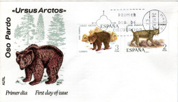 SPAIN  FDC, Brown Bear, Lynx     /    ESPAGNE  Lettre De Première Jour, L`ours Bruin, Lynx - Bären