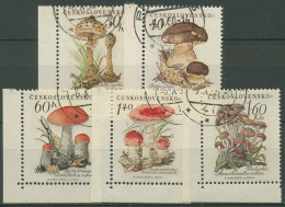 Tschechoslowakei 1958 Pilze Parasol, Steinpilz, Rotkappe 1101/05 Ecke Gestempelt - Used Stamps