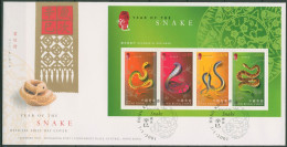 Hongkong 2001 Chin. Neujahr Jahr Der Schlange Block 85 FDC (X99406) - FDC